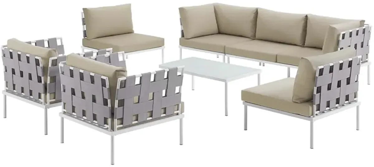 Harmony 8 Piece Outdoor Patio Aluminum Sectional Sofa Set