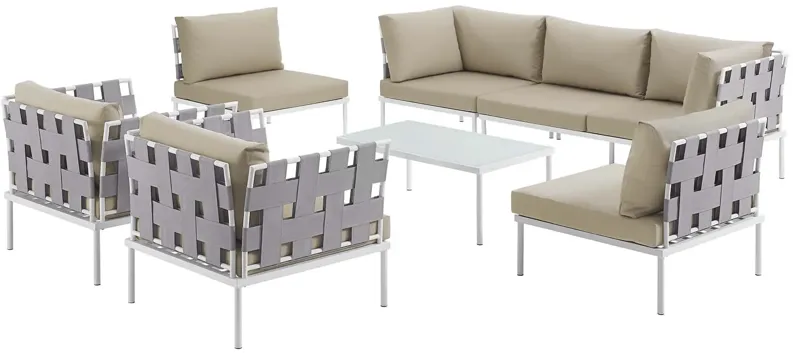 Harmony 8 Piece Outdoor Patio Aluminum Sectional Sofa Set