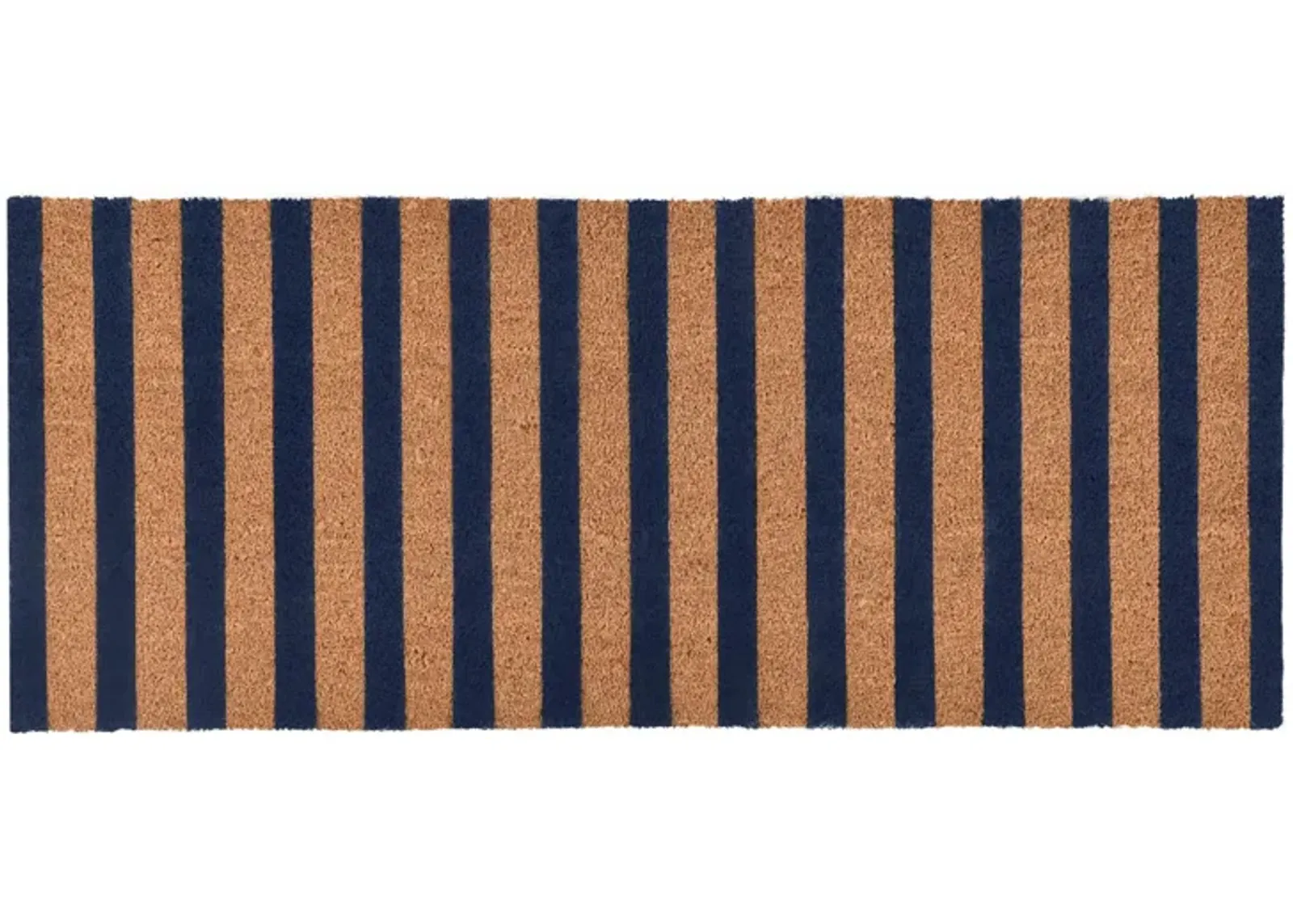 Striped 24"x57" Doormat Choir Front and PVC Backing Navy and Natural