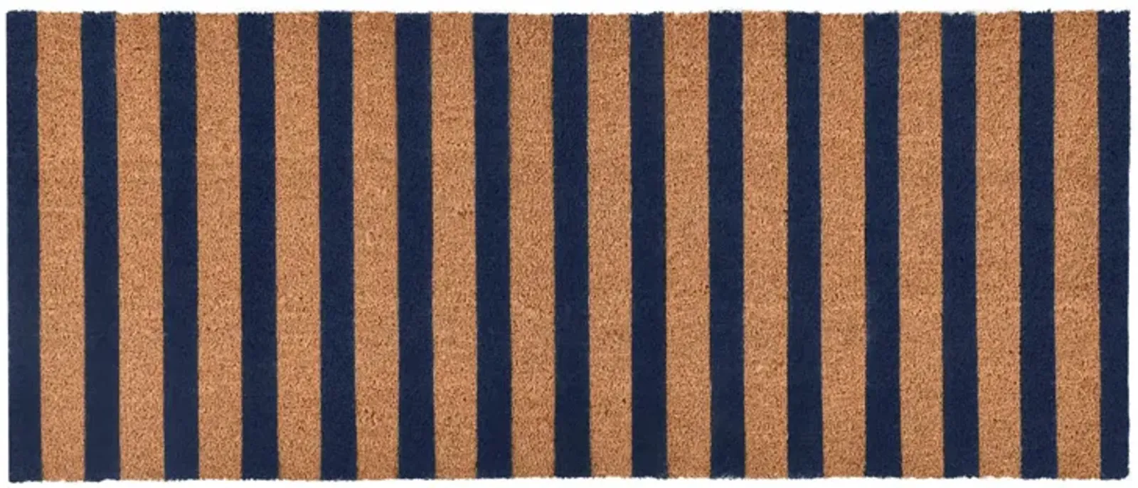 Striped 24"x57" Doormat Choir Front and PVC Backing Navy and Natural