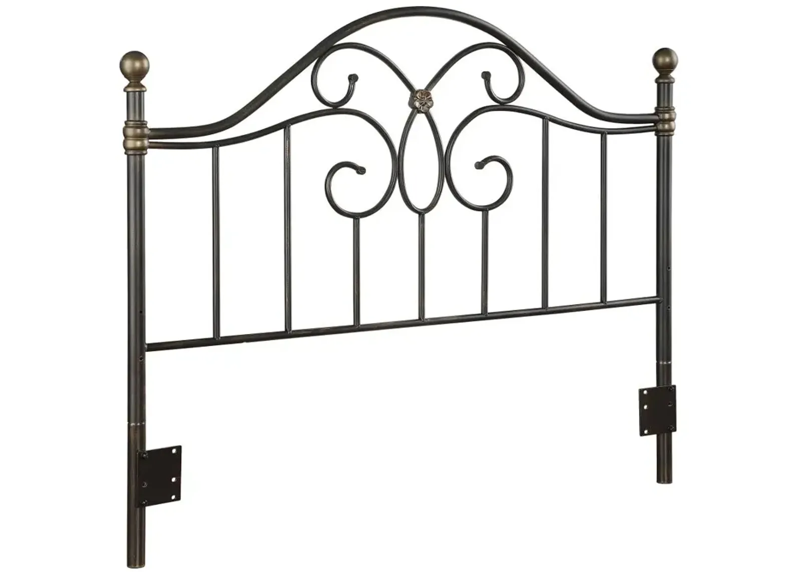 Bailey Queen / Full Metal Headboard Black and Bronze