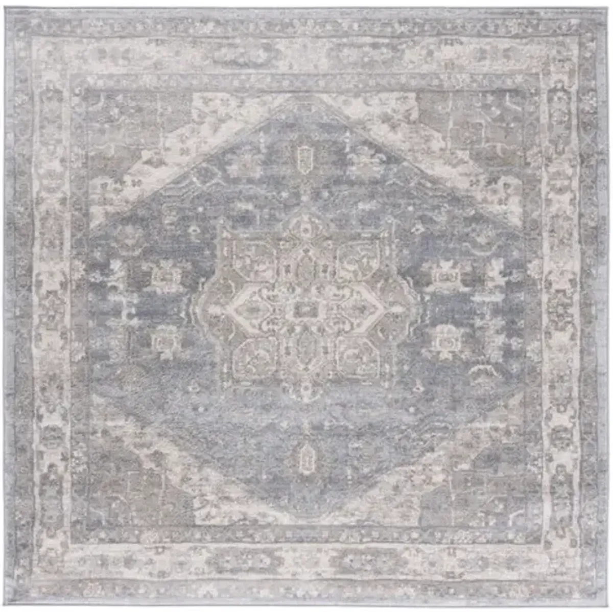 Brentwood 852 Grey / Beige 6'-7" X 6'-7" Square Square Powerloomed Rug