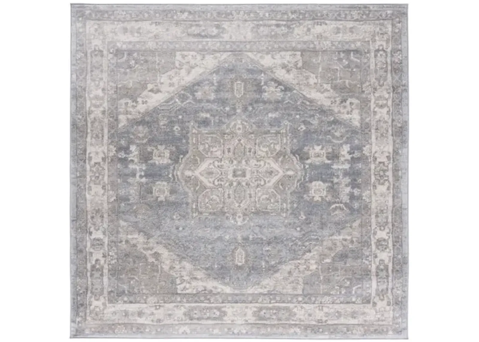 Brentwood 852 Grey / Beige 6'-7" X 6'-7" Square Square Powerloomed Rug