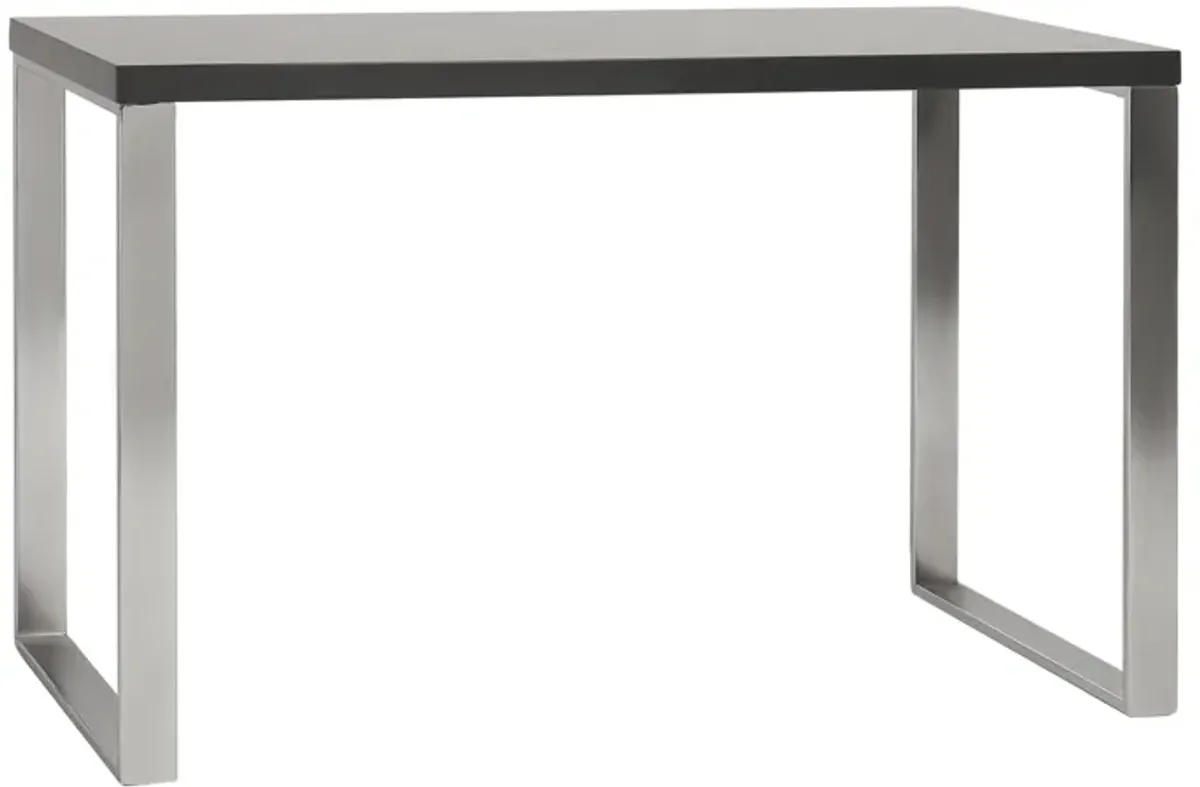 Dillon Desk in Gray with Polished Stainless Steel Base