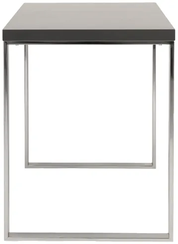 Dillon Desk in Gray with Polished Stainless Steel Base