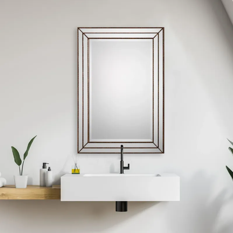 Biloxi Bronze Grooved Wall Mirror