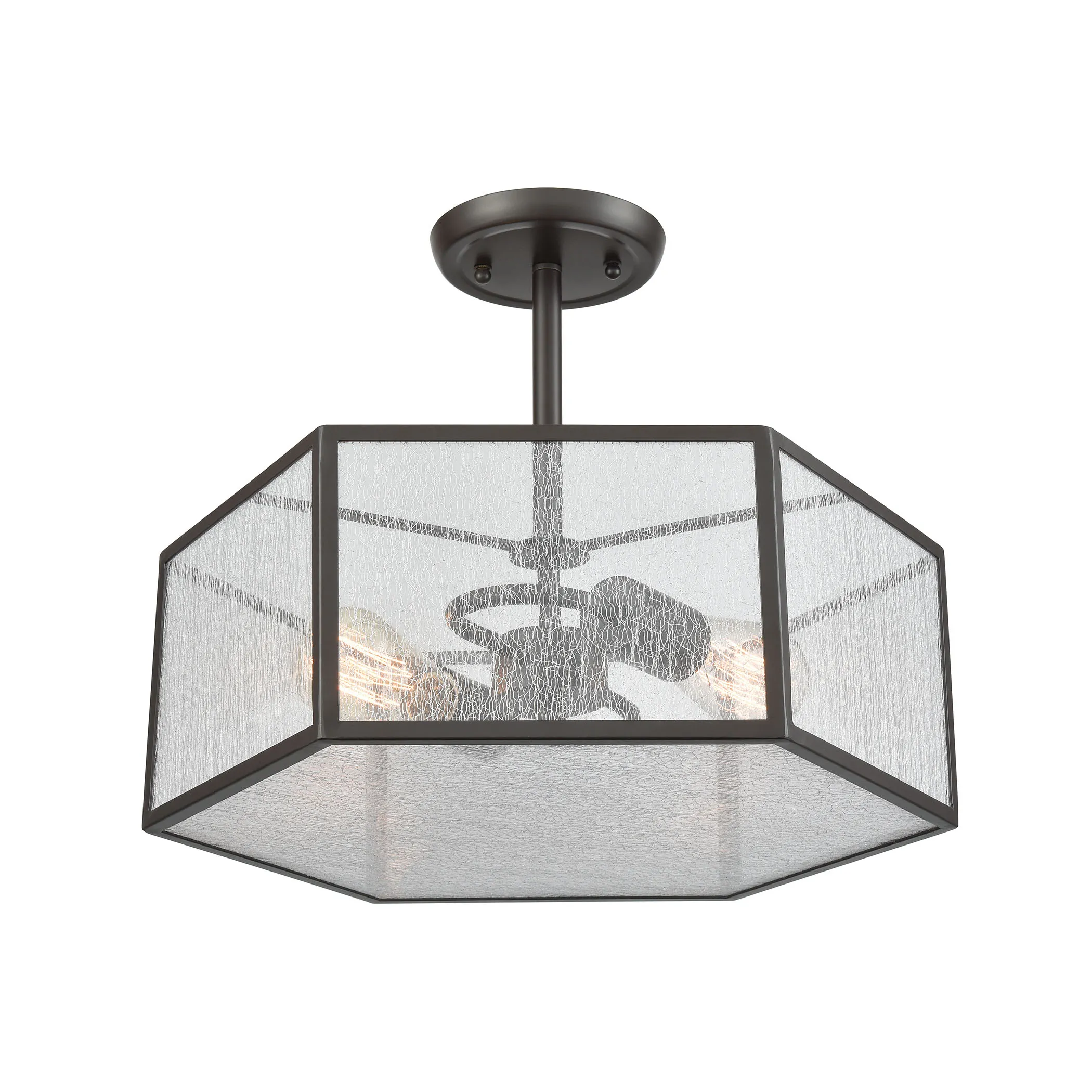 Spencer 14" Wide 2-Light Semi Flush Mount - Oil Rubbed Bronze