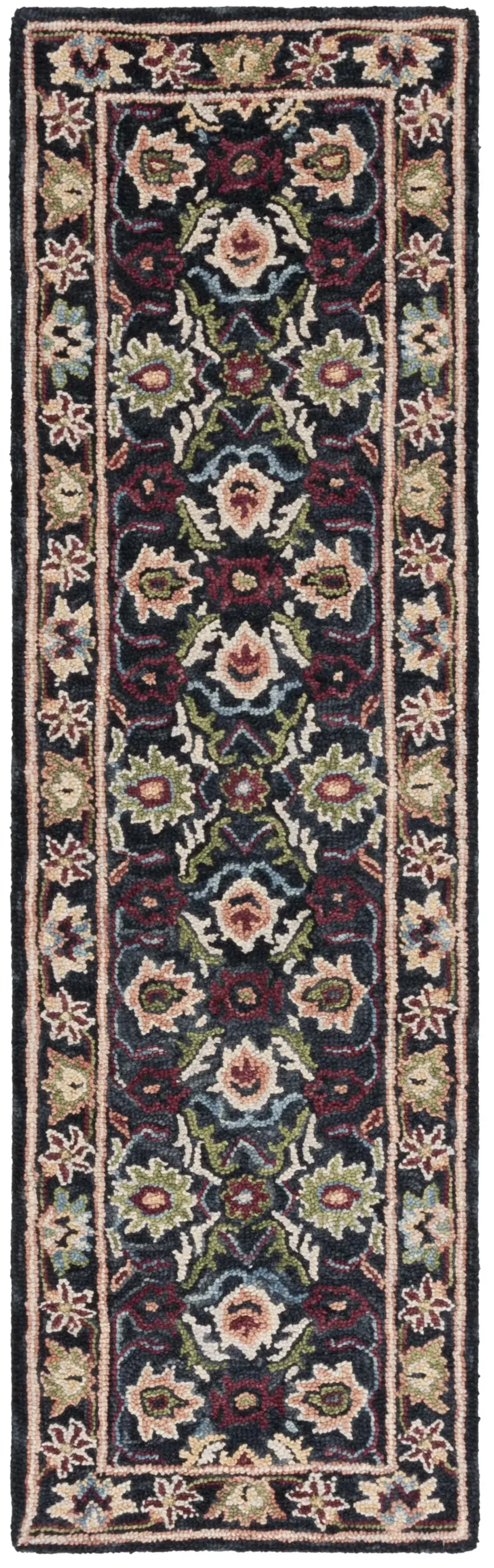 BLOSSOM 691 BLACK  2'-3' x 8' Runner Rug