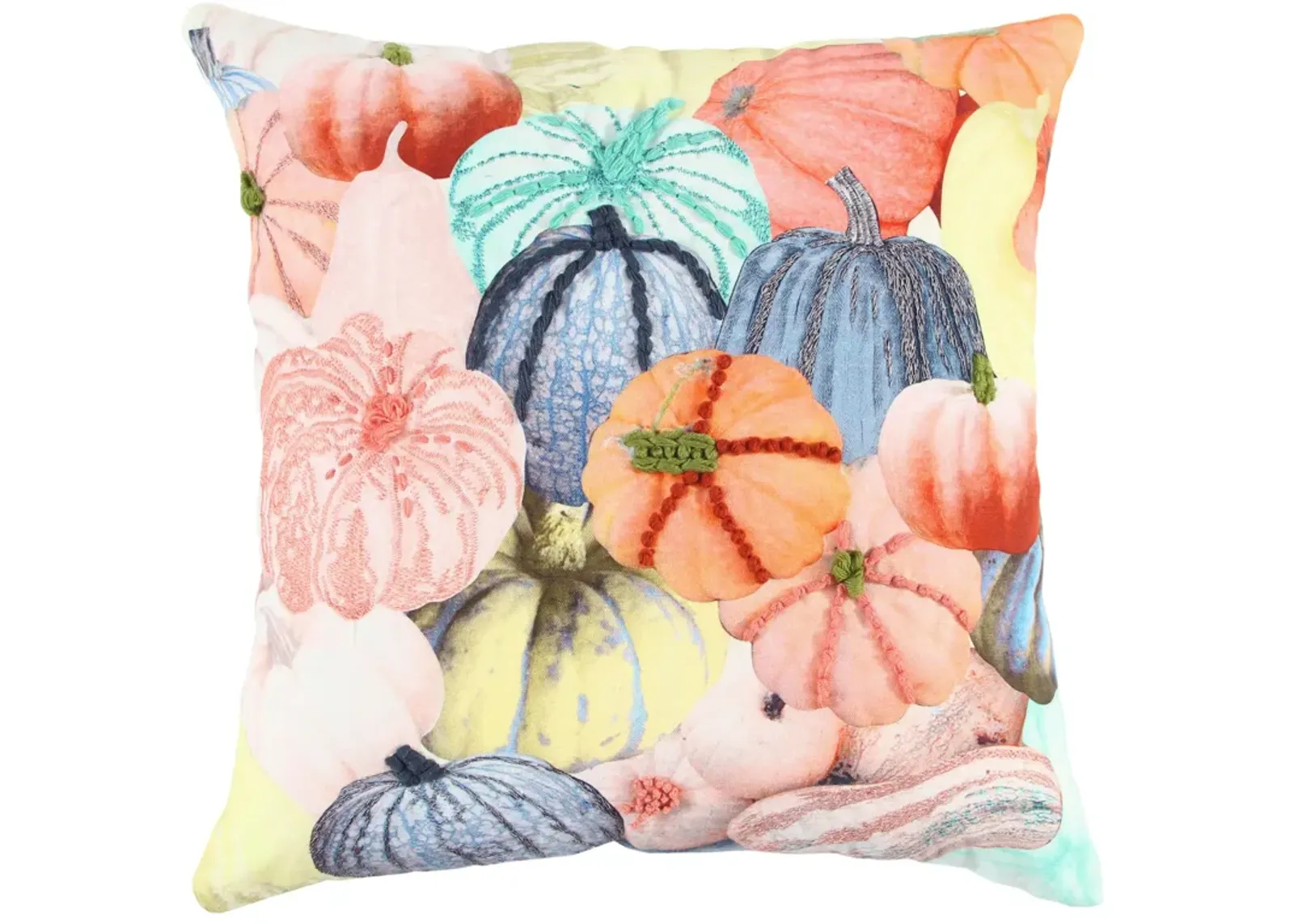 HARVEST 2021 Pumpkins Blue Pillow