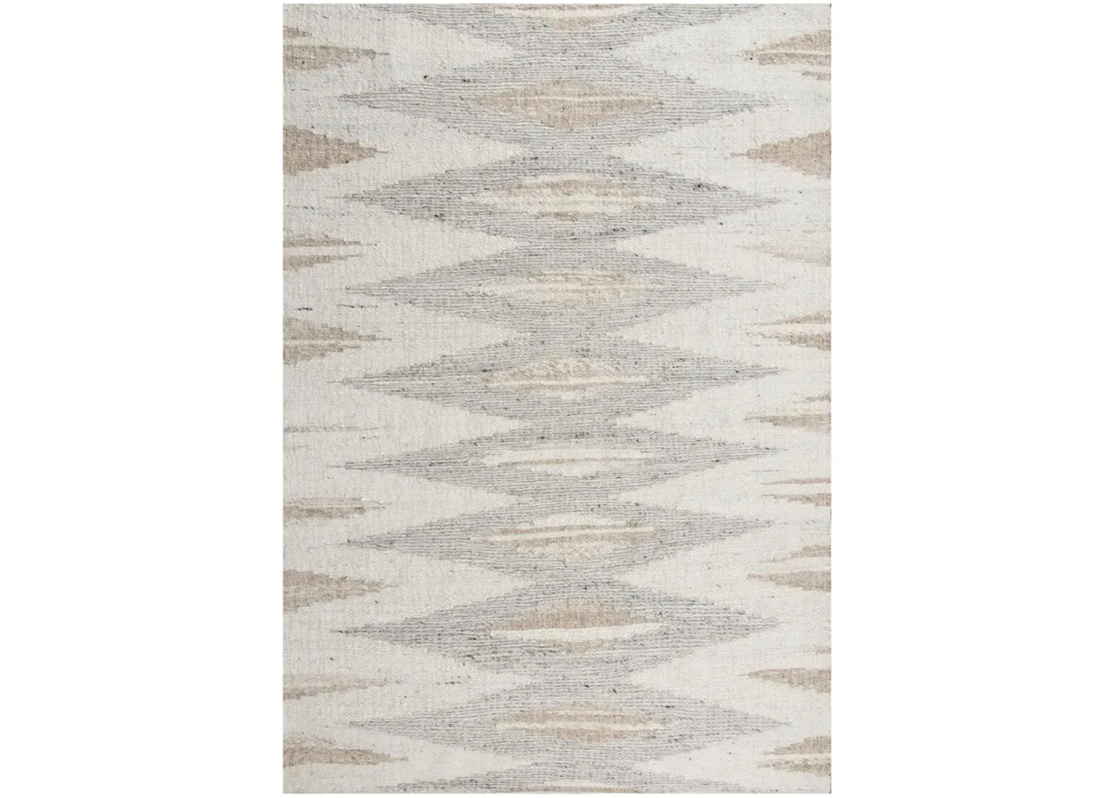 Nova Beige/Ivory  Hand Spun Wool/Cotton 5' x 7'6" Rectangle Rug