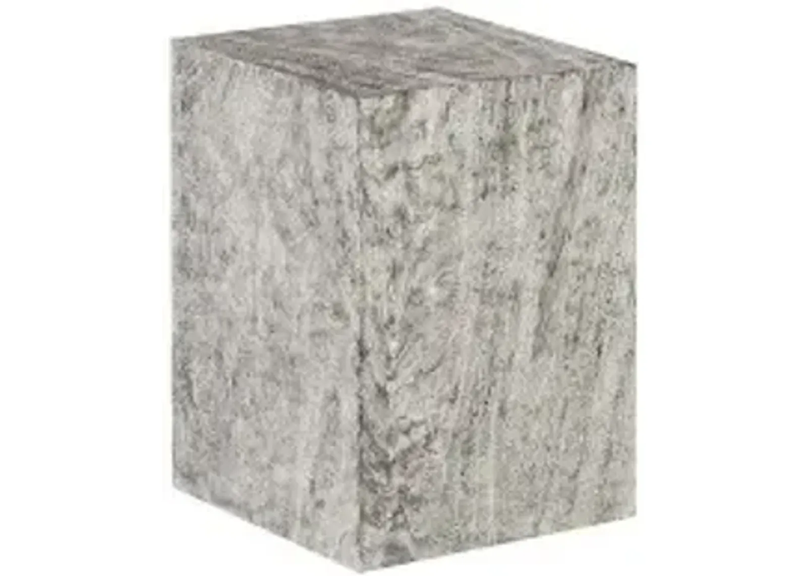 origins pedestal, small, mitered chamcha wood, gray stone finish