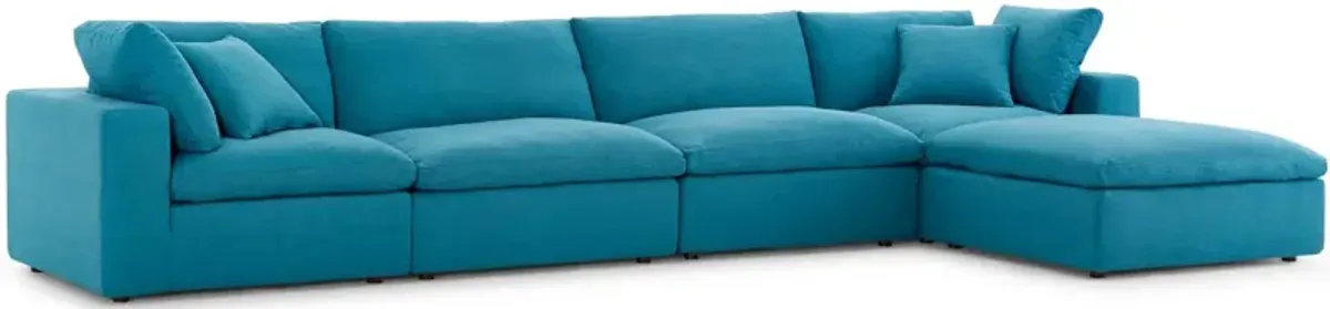 Commix Down Filled Overstuffed 5 Piece Sectional Sofa Set