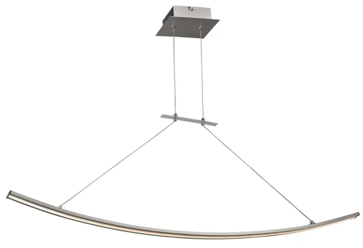 Bow 3" Wide 1-Light Linear Chandelier - Aluminum