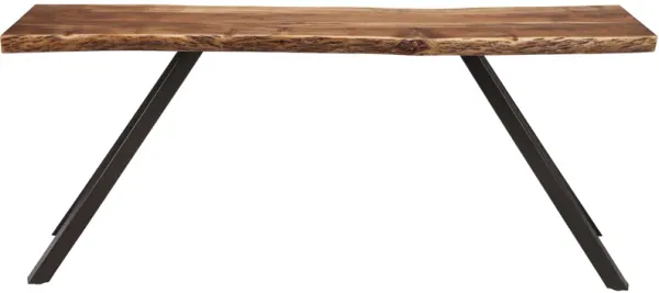 Reese Live Edge Solid Wood Metal Leg Console Table In Natural Acacia
