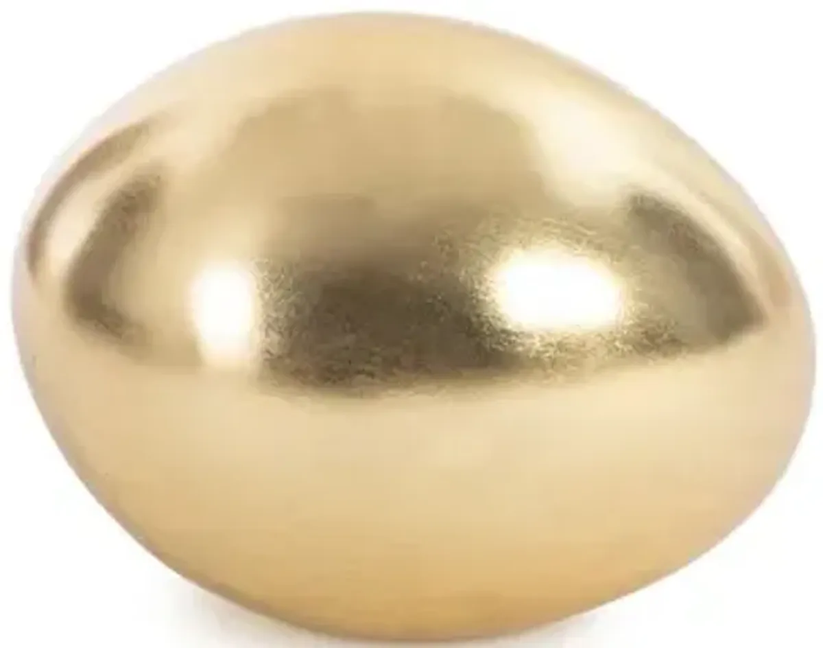 sauropod egg, gold leaf, sm