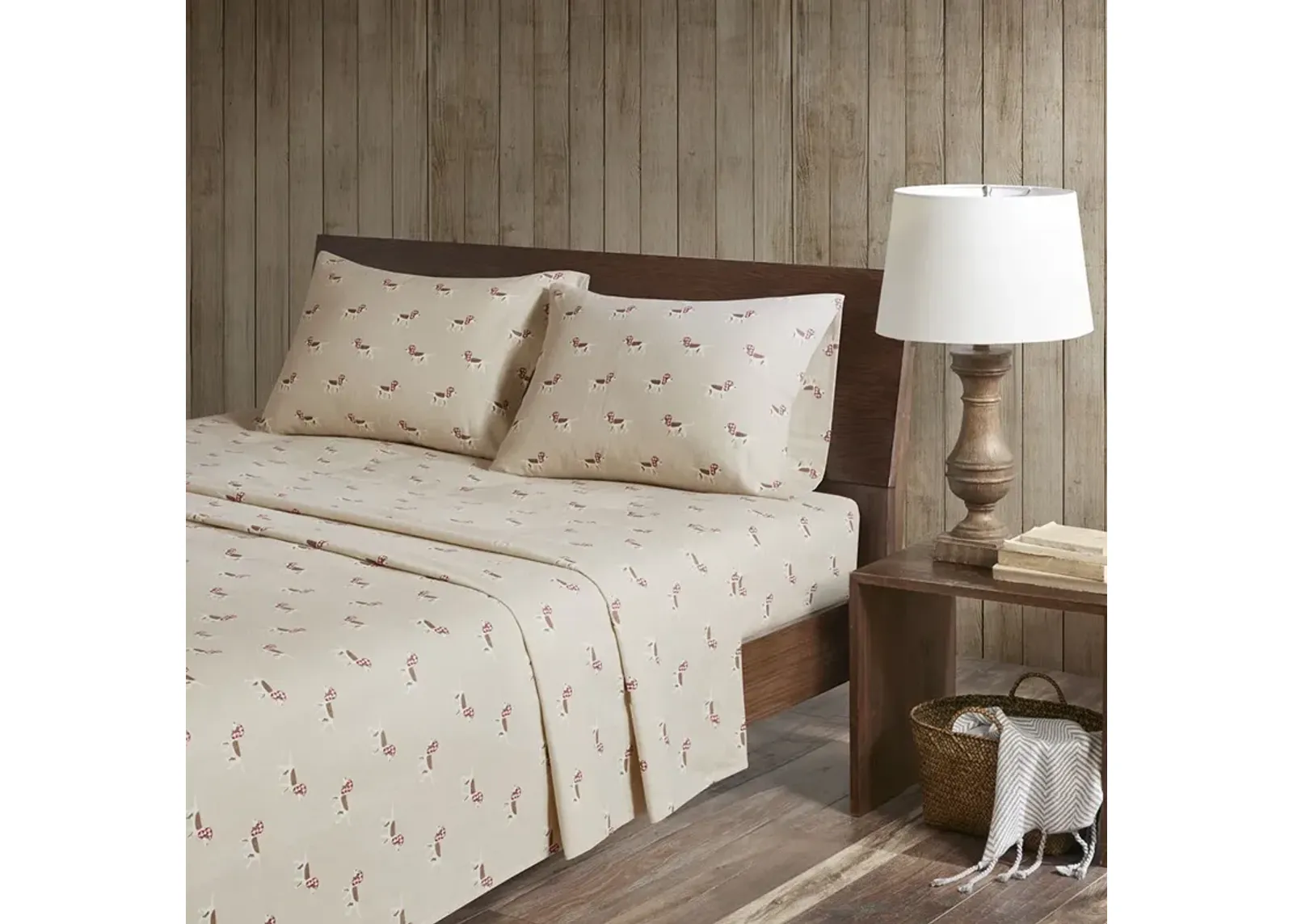 Woolrich Flannel Tan Dog Sheet Set