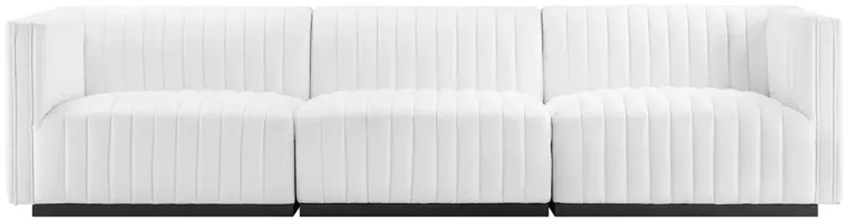 Conjure Channel Tufted Upholstered Fabric Sofa