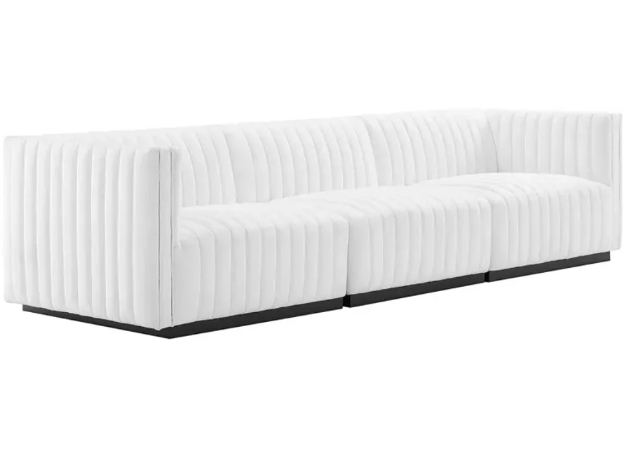 Conjure Channel Tufted Upholstered Fabric Sofa