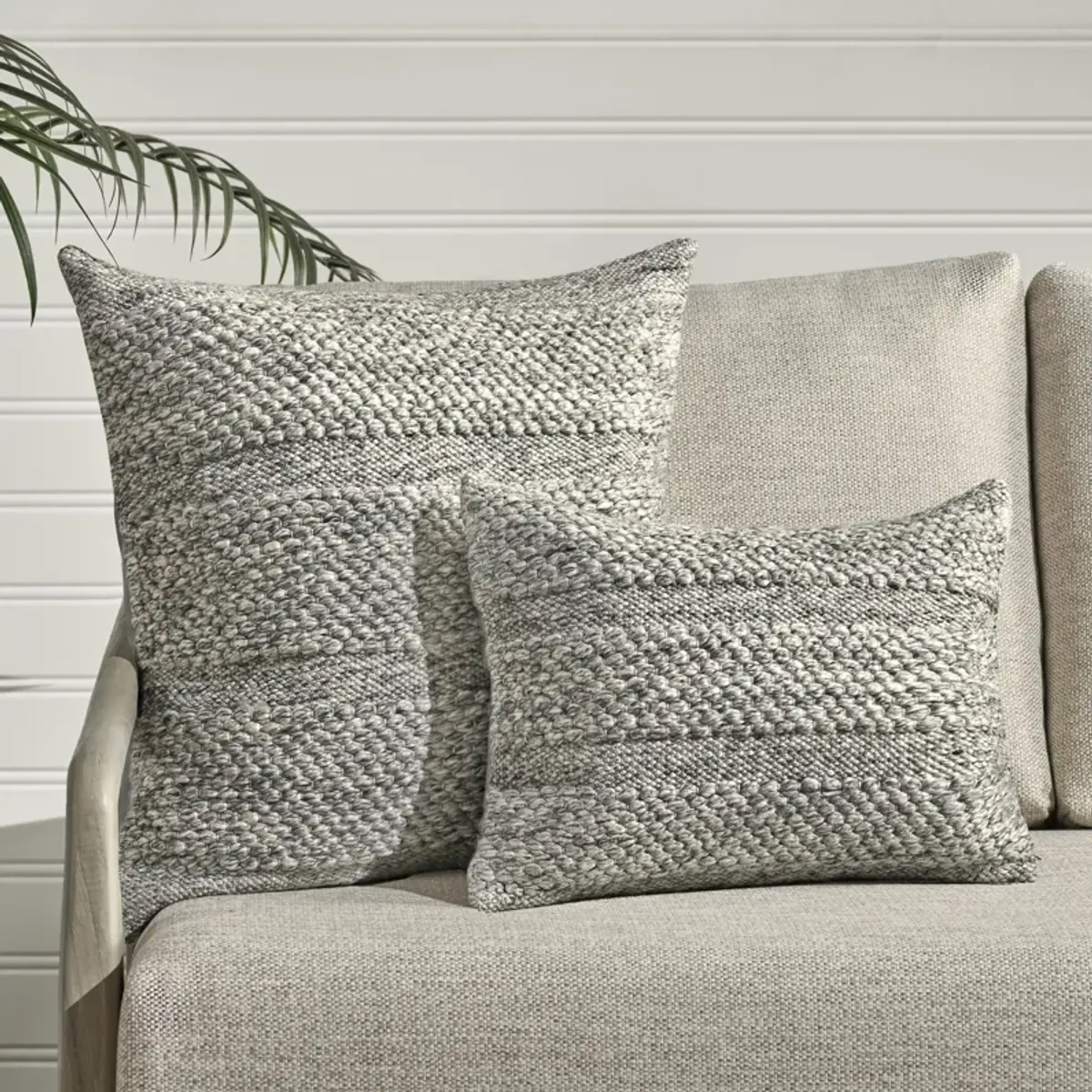 Ford 24" Recycled Fabric Fabric Throw Pillow, Gray