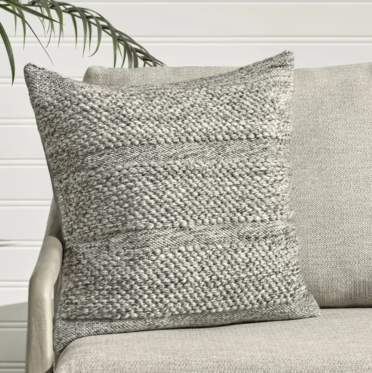 Ford 24" Recycled Fabric Fabric Throw Pillow, Gray