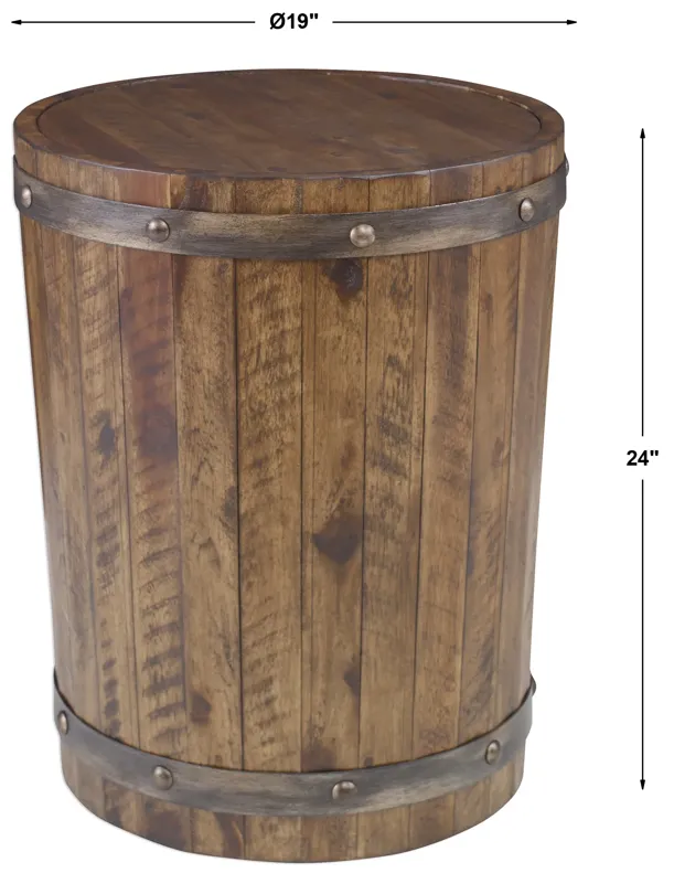 Ceylon Wine Barrel Side Table