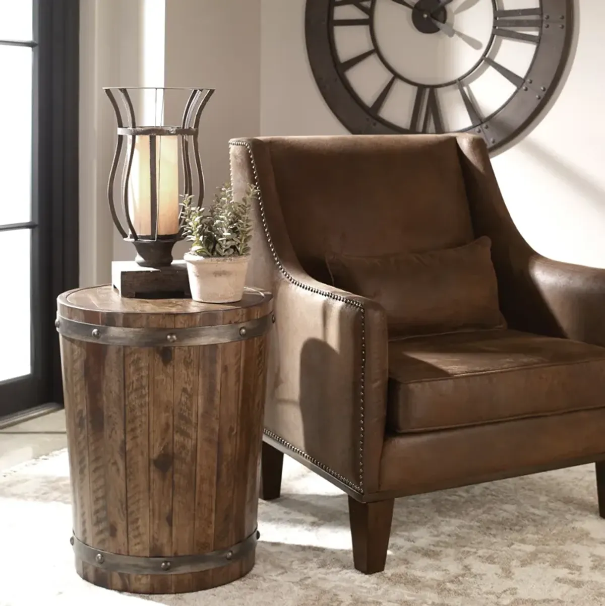 Ceylon Wine Barrel Side Table