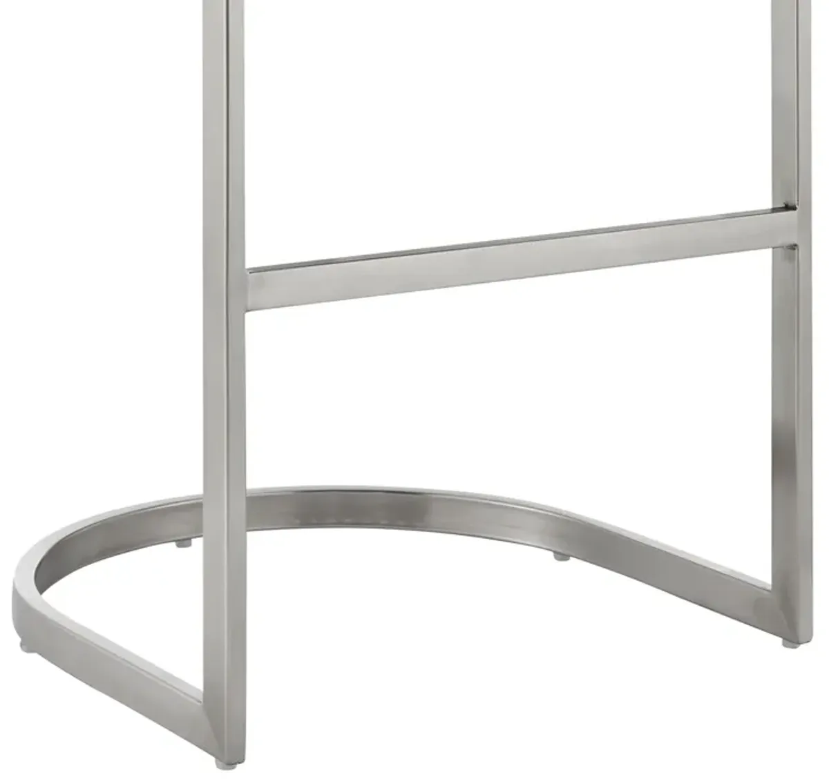 Katherine 26" Counter Stool in Brushed Stainless Steel with White Faux Leather