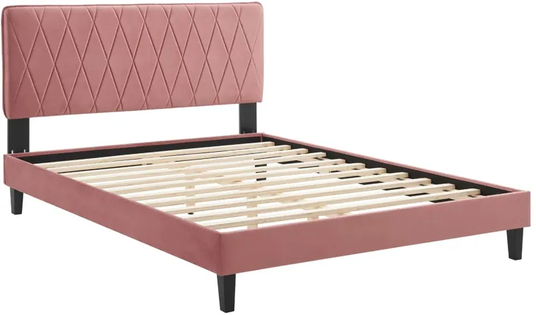 Phillipa Performance Velvet Full Platform Bed