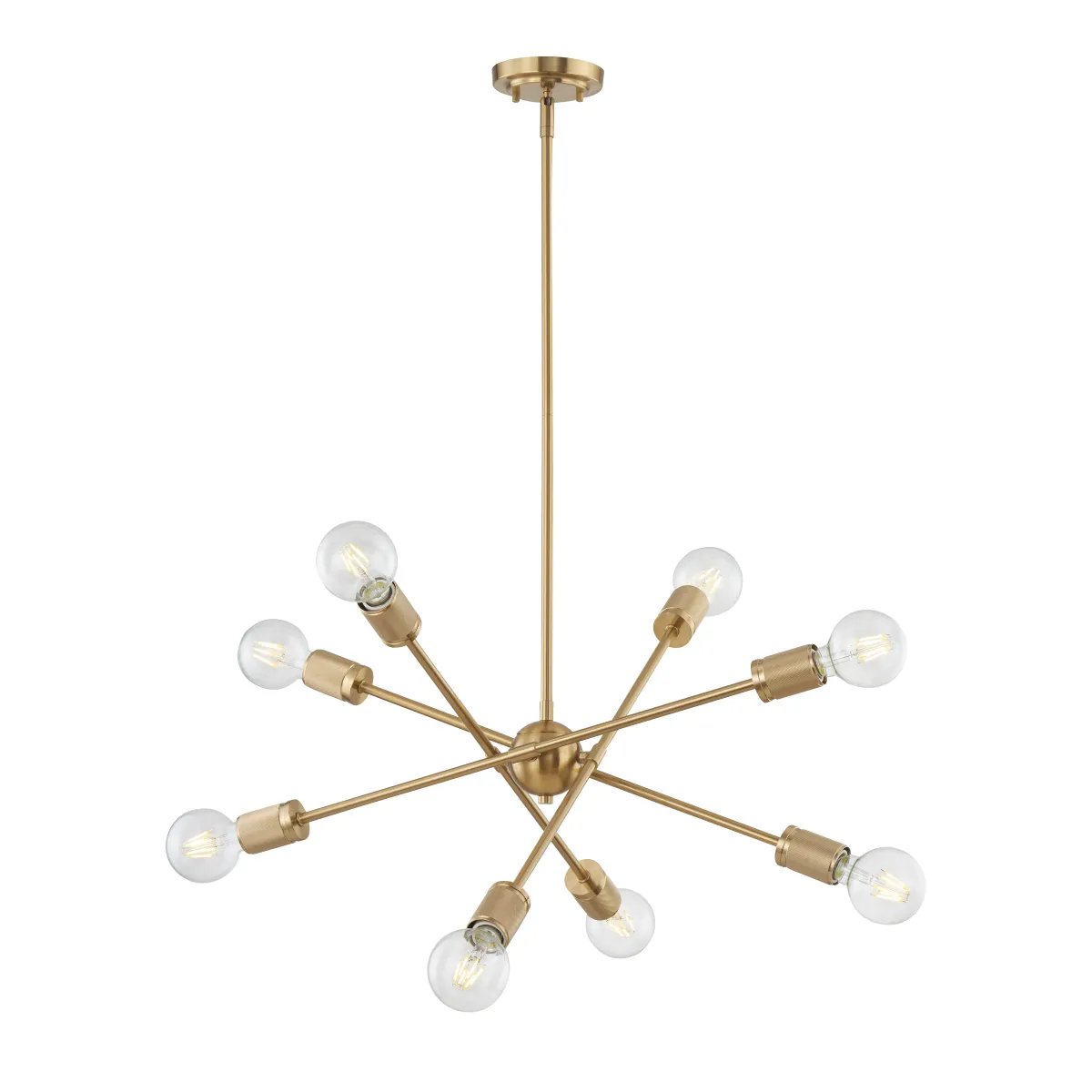 Module 22" Wide 8-Light Chandelier - Burnished Brass