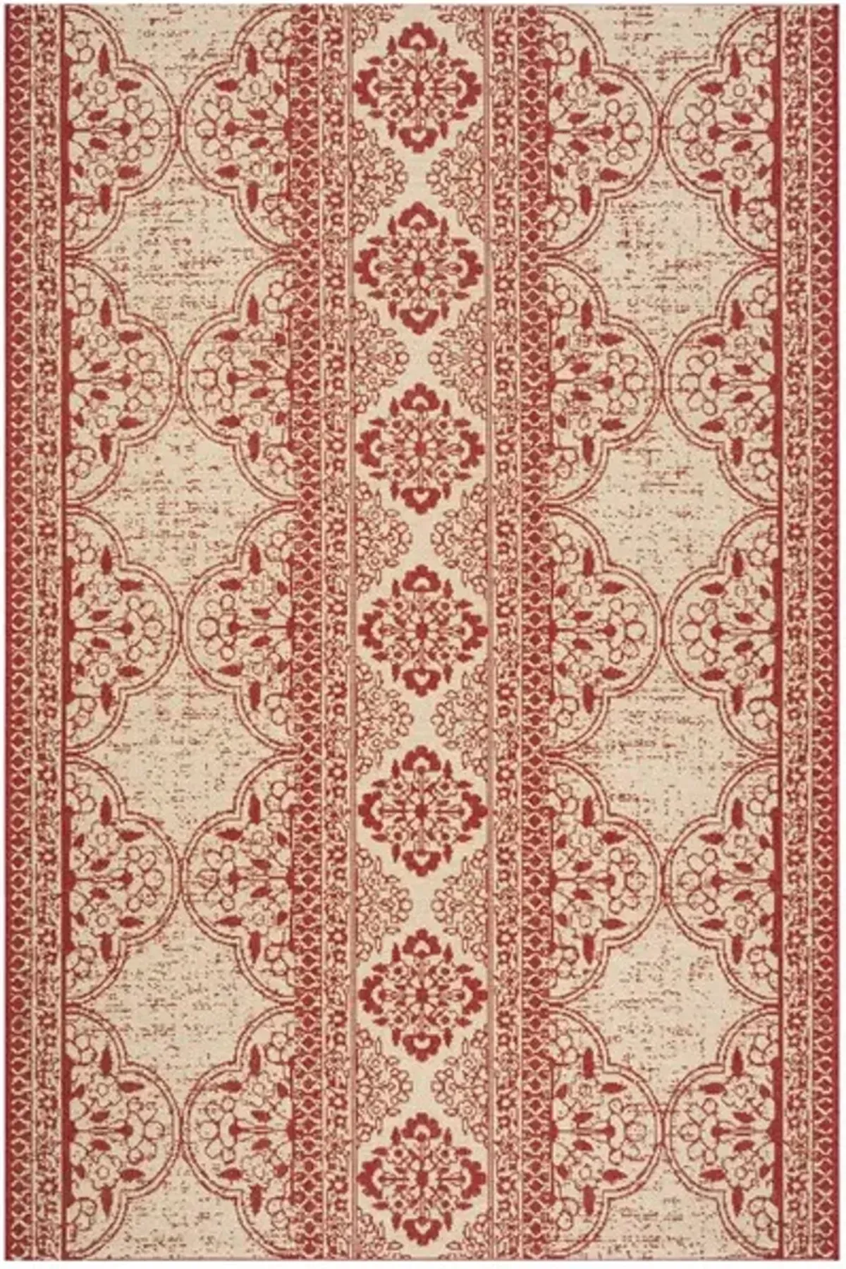 LINDEN 174 Collection LND174Q-5 Red / Creme 5'-3" X 7'-6"