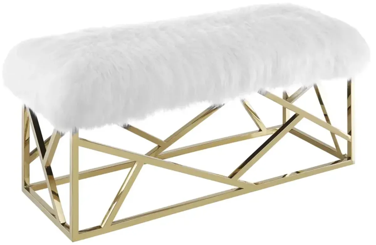 Intersperse Sheepskin Bench