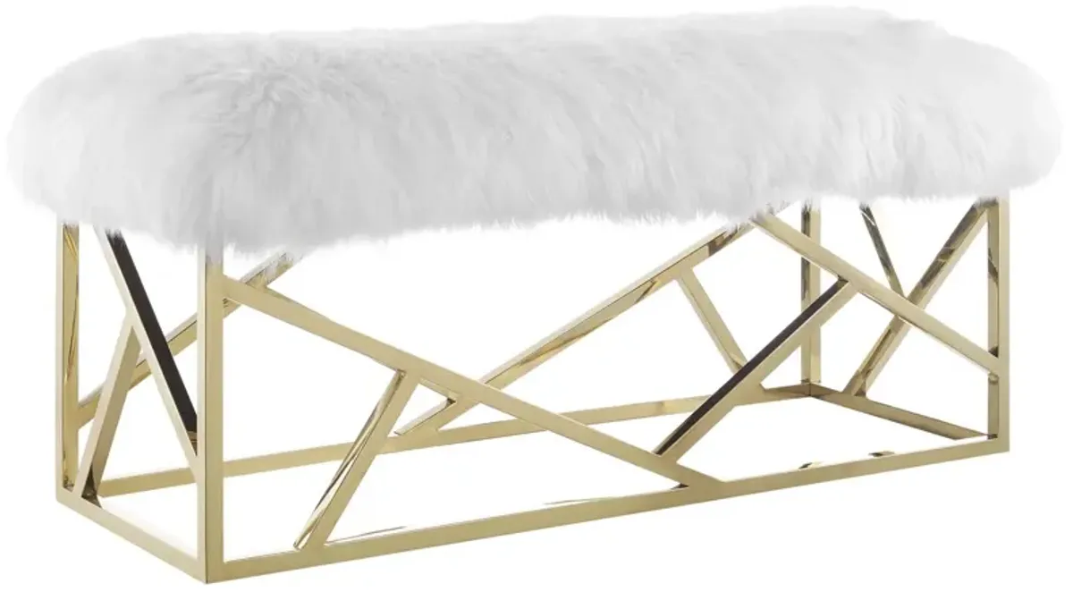 Intersperse Sheepskin Bench