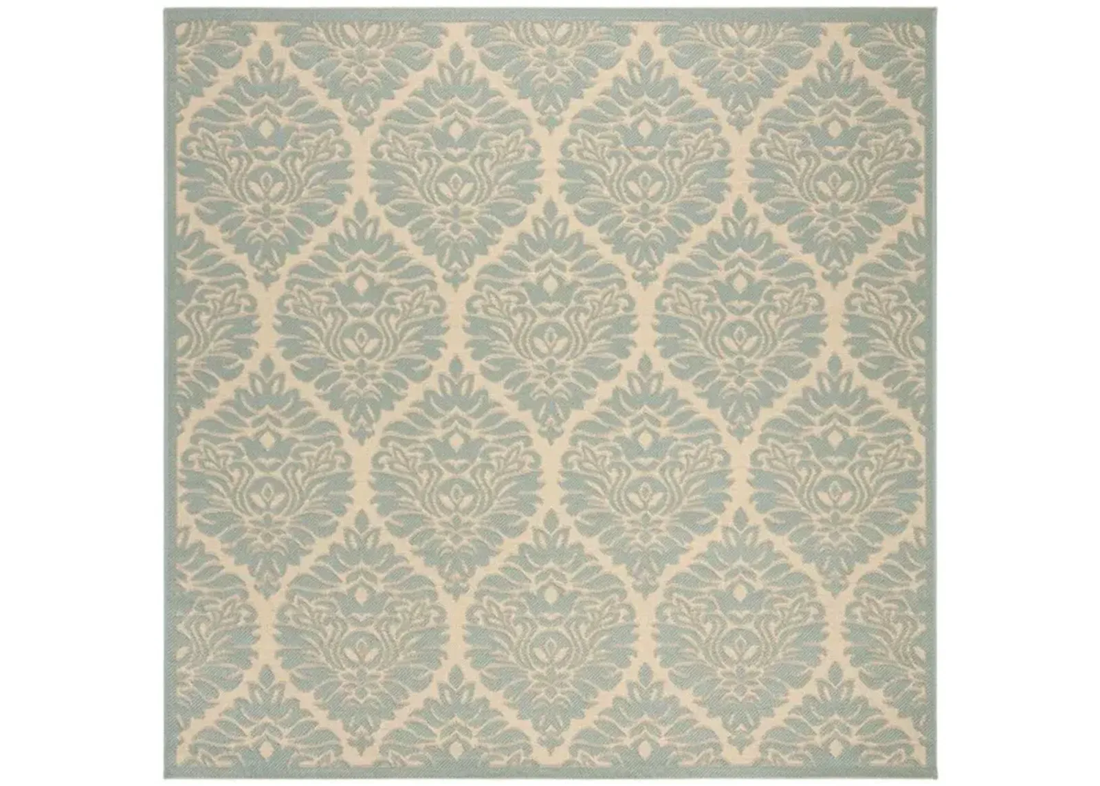 LINDEN 135 Collection LND135L-6SQ Cream / Aqua 6'-7" X 6'-7" Square