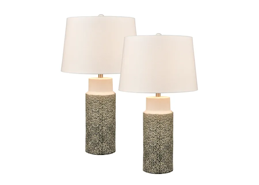 Tula 30'' High 1-Light Table Lamp - Set of 2 Gray