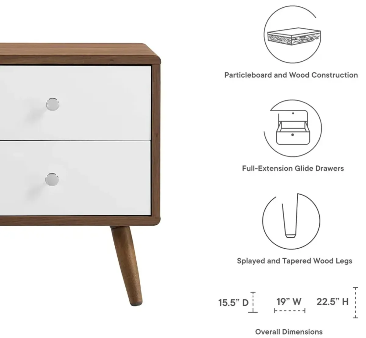 Transmit 2-Drawer Nightstand