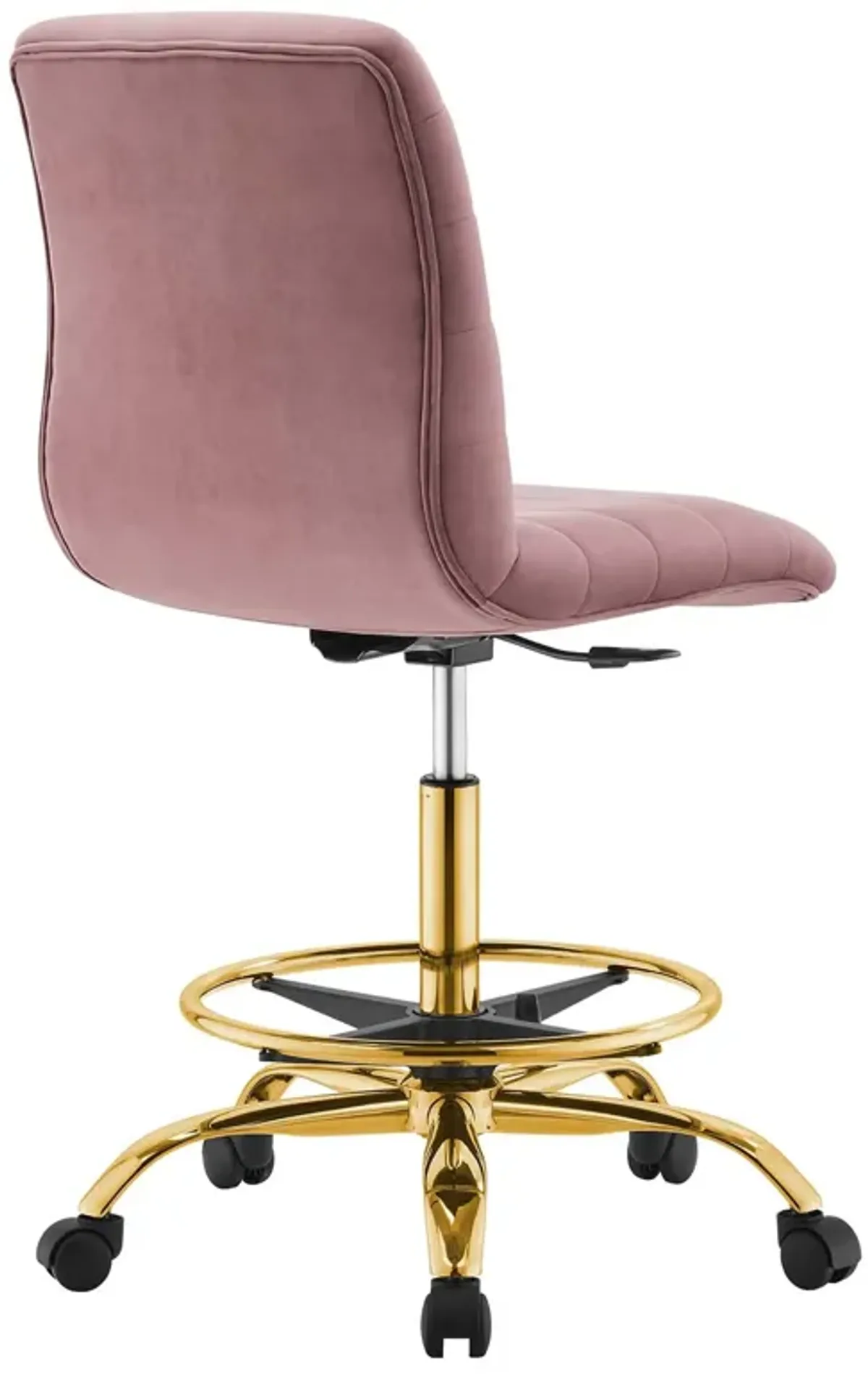 Ripple Armless Performance Velvet Drafting Chair