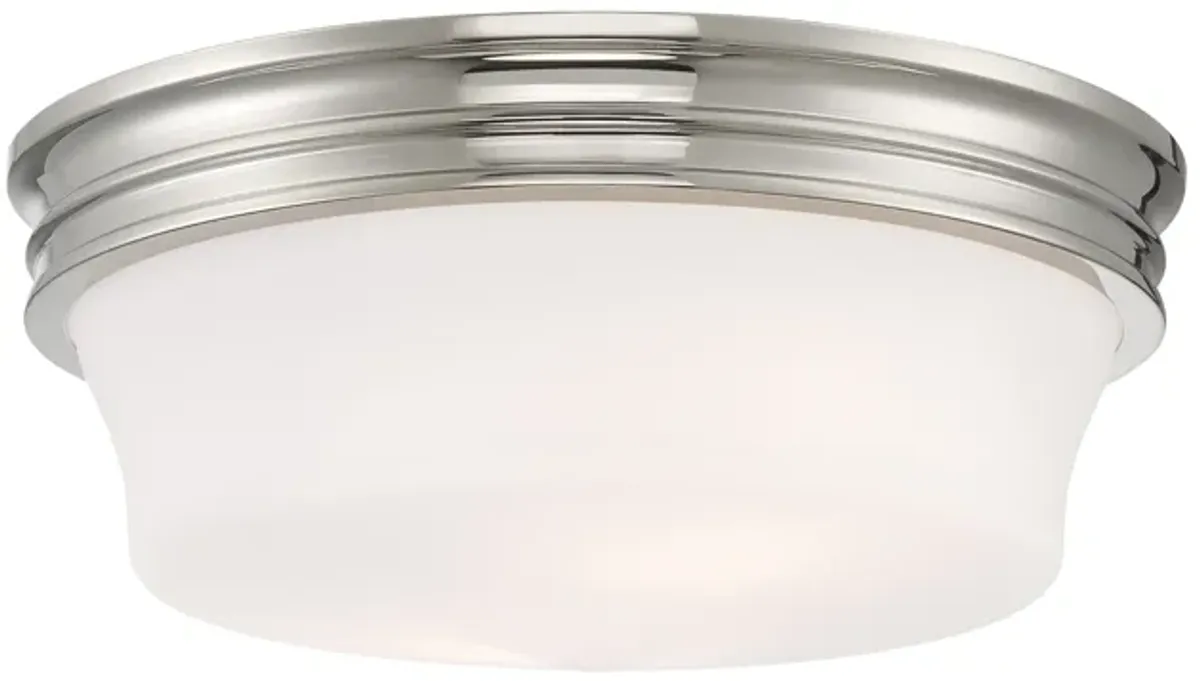 Galen Glass Flush Mount Ceiling Light - Polished Nickel