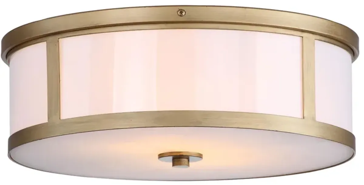 Avery 2 Light Antique Gold 17-Inch Dia Drum Flush Mount