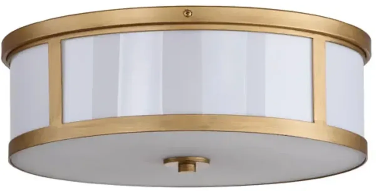 Avery 2 Light Antique Gold 17-Inch Dia Drum Flush Mount