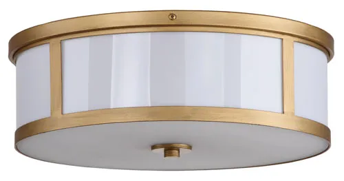 Avery 2 Light Antique Gold 17-Inch Dia Drum Flush Mount