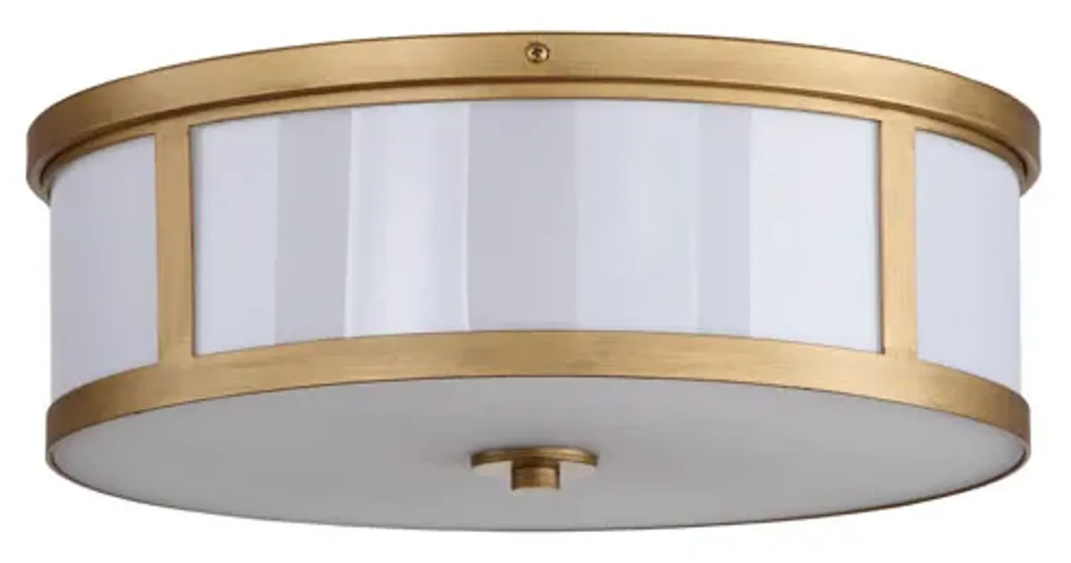 Avery 2 Light Antique Gold 17-Inch Dia Drum Flush Mount