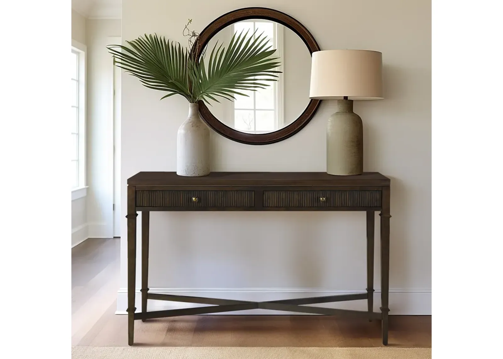 Kenna Fluted 2-drawer Storage Console Table