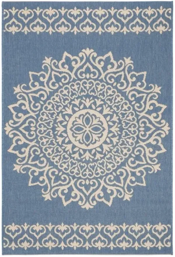 Safavieh BEACH HOUSE Collection BHS183N-6SQ Cream / Blue 6'-7" X 6'-7" Square