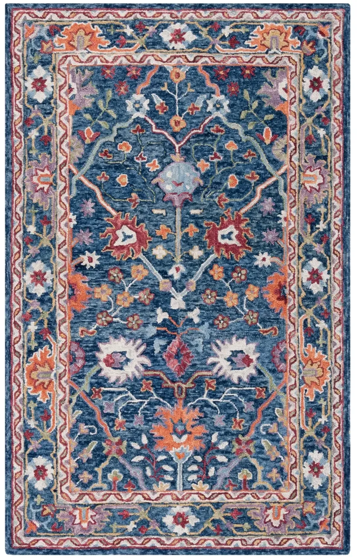 BLOSSOM 686 BLUE  8' x 10' Large Rectangle Rug