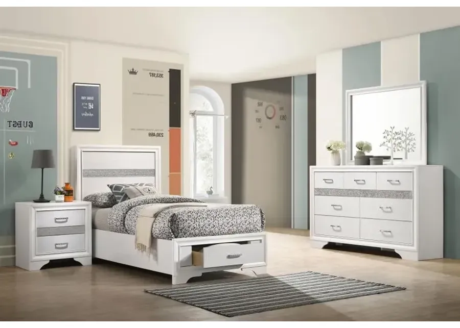 Miranda 4-piece Twin Storage Bedroom Set White