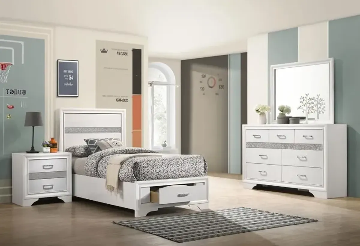 Miranda 4-piece Twin Storage Bedroom Set White