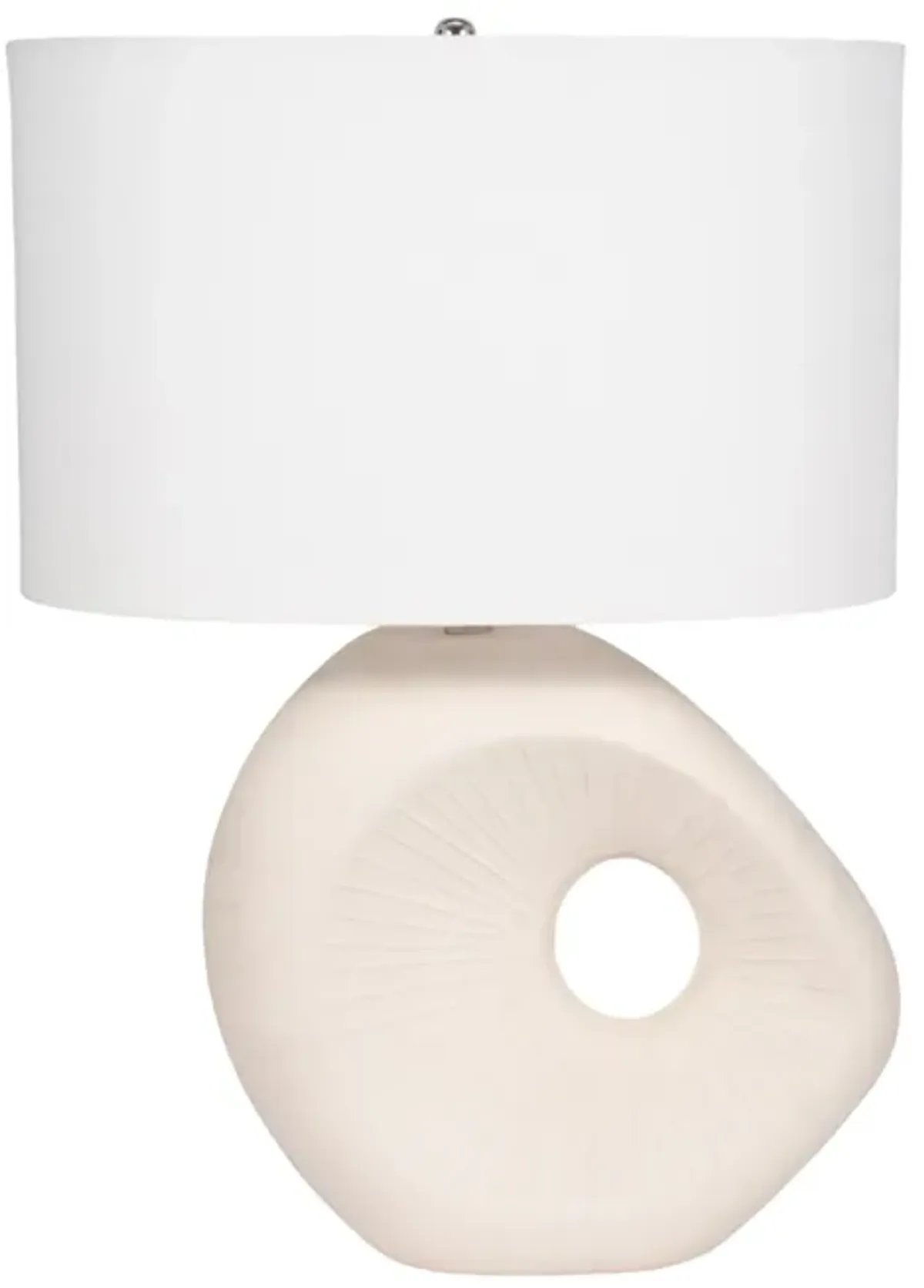 26" Ceramic Table Lamp With Shade, Beige