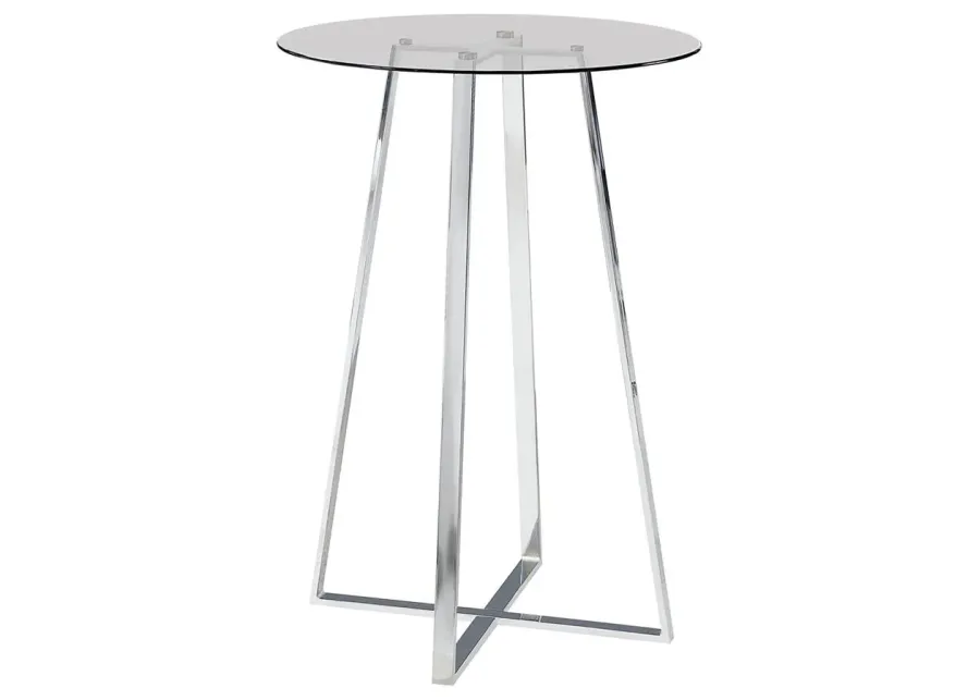 Zanella Glass Top Bar Table Chrome