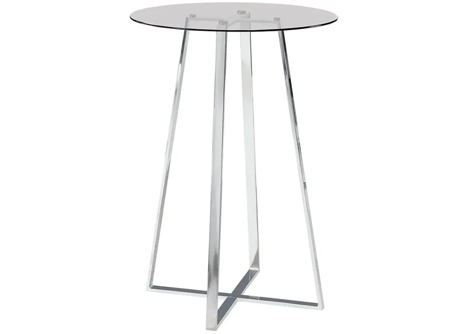 Zanella Glass Top Bar Table Chrome