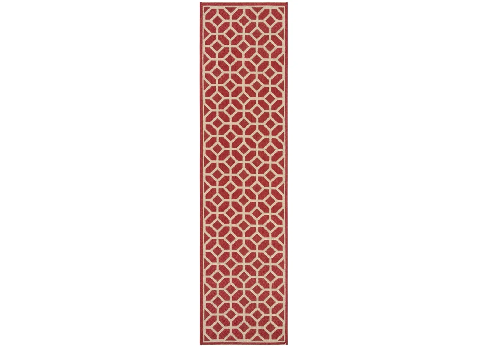 BEACH HOUSE 127 Red 2'-2' X 6' Runner Rug